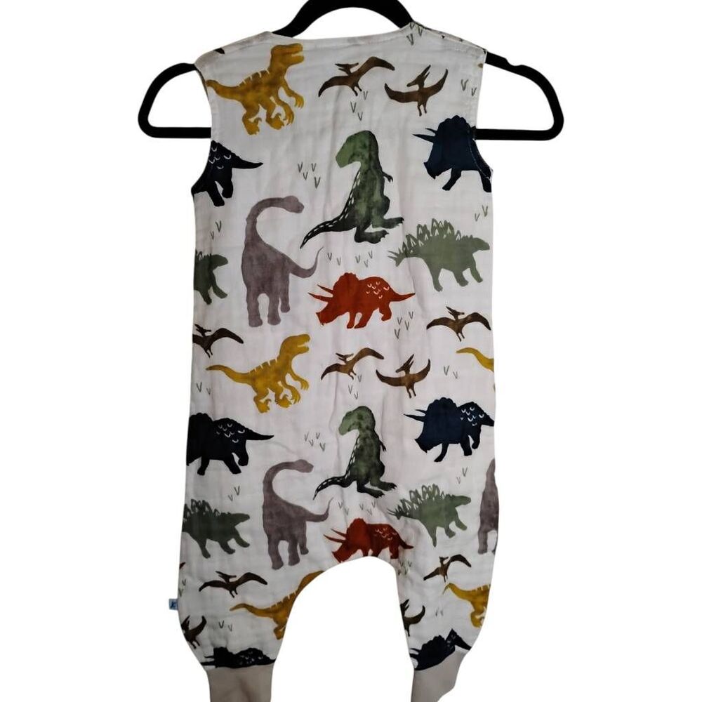 Little Unicorn White Dinosaur Print Onesie Romper Size XL‎ - Picture 4 of 6